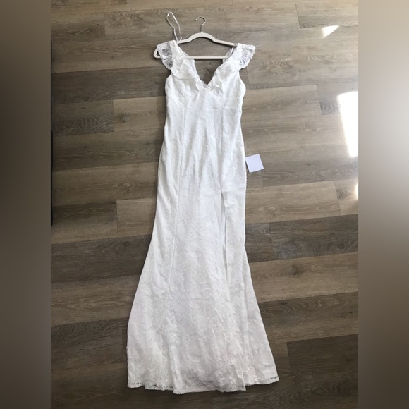 Lulus White Lace Ruffled Mermaid Maxi Dress - Picture 3 of 9